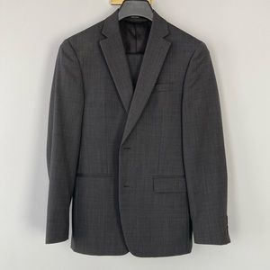 Wool and Polyester Blend 2 piece Charcoal Suit size 36S with 30/30 Slacks